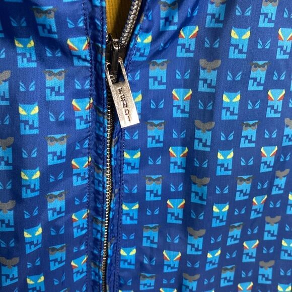FENDI Monster Eyes Full Zip Windbreaker Jacket Size 50 - Picture 3 of 10
